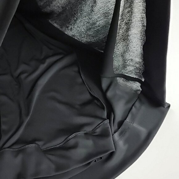 Talbots Petites Women's Black Fit & Flare Midi Dress Bead Neckline Waist Size 12 - Picture 10 of 16